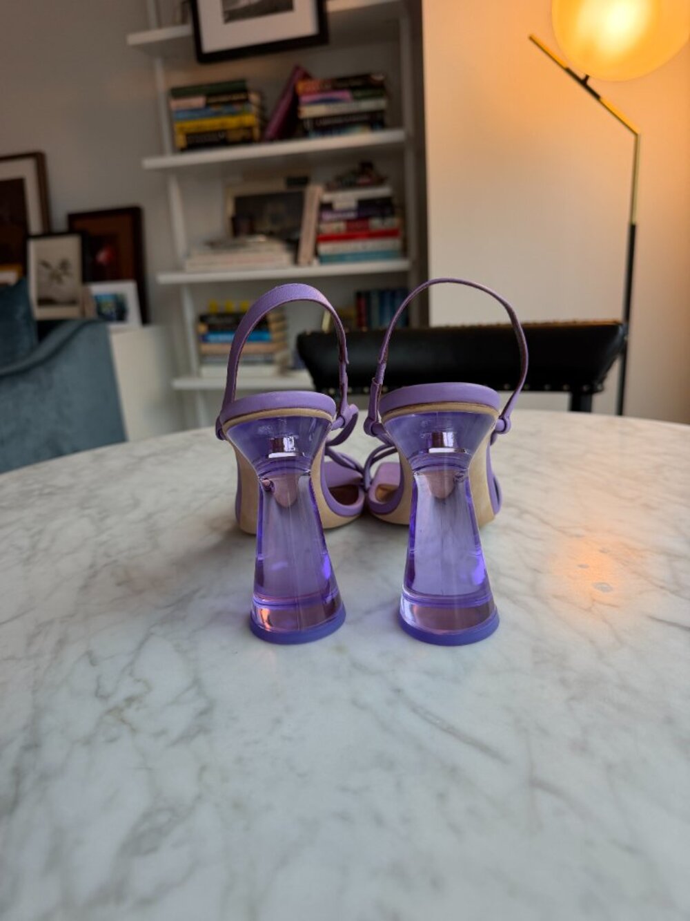 Staud Leanne Knotted Leather Sandal in Lilac - Picture 2 of 6